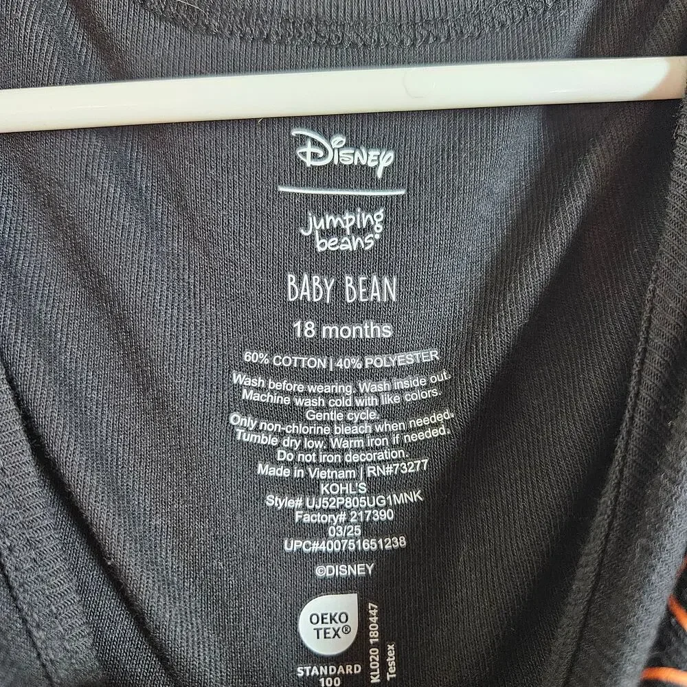 Disney BOOO Glow in the Dark with Micky and Minnie Onesie Size 18 months